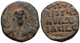Basil II & Constantine VIII. ca. 1020-1028, anonymous issue. AE follis.. Artificial sandpatina.Weight 9,35 gr - Diameter 25 mm