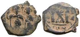 Constans II, AE, Follis Constantinople, 641-668 AD. . Artificial sandpatina.Weight 5,26 gr - Diameter 24 mm