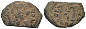 Constans II, AE, Follis,Uncertain mint. 641-668 AD. Artificial sandpatina. Weight 4,27 gr - Diameter 22 mm