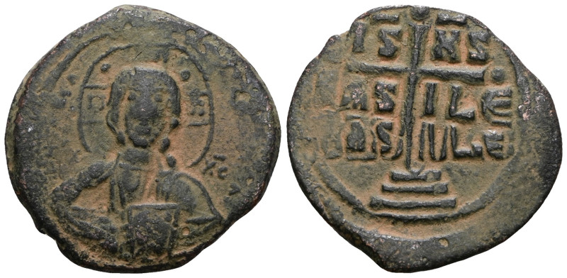 Romanus III). Ca. 1028-1034. AE follis.. Artificial sandpatina. Weight 9,23 gr -...