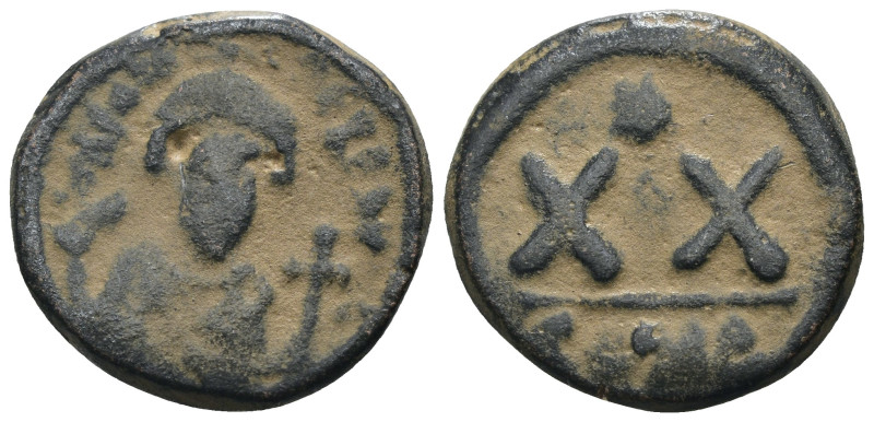 Tiberius II Constantine. 578-582. Æ. Artificial sandpatina. Weight 5,76 gr - Dia...