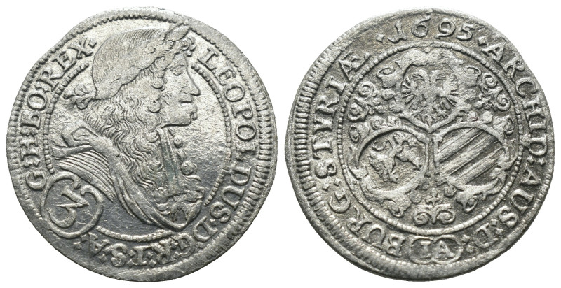 Habsburg. Leopold I. (1695) Silver. Weight 1,54 gr - Diameter 20 mm