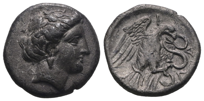 Chalkis, Euboia. AR Drachm, c. 338-308 BC. Weight 3,43 gr - Diameter 14 mm