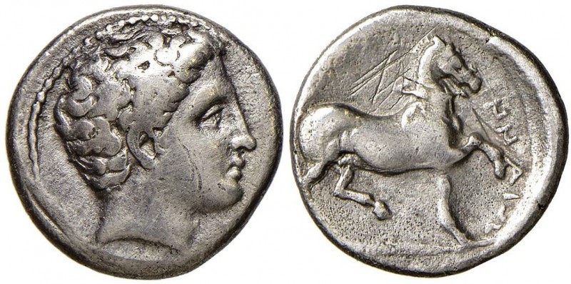 TESSAGLIA Phalanna Dracma (400-344 a.C.) Testa a d. – R/ Cavallo a d. – S.Cop. 1...