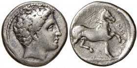 TESSAGLIA Phalanna Dracma (400-344 a.C.) Testa a d. – R/ Cavallo a d. – S.Cop. 199 AG (g 5,35) RR Graffi al R/
MB