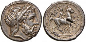 MACEDONIA Filippo II (359-336 a.C.) Tetradramma – Testa laureata di Zeus a d. - R/ Cavaliere a d. – S.Cop. 564 AG (g 14,36) Tacca di verifica al R/
B...