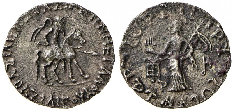 BACTRIA Tetradracma (58-12 a.C.) Cavaliere a d. – R/ Atena stante a s. – MI (g 8...