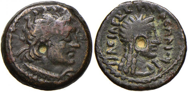 EGITTO Tolomeo V (204-180 a.C.) AE – Busto a d. - R/ Busto femminile a d. – Sear...