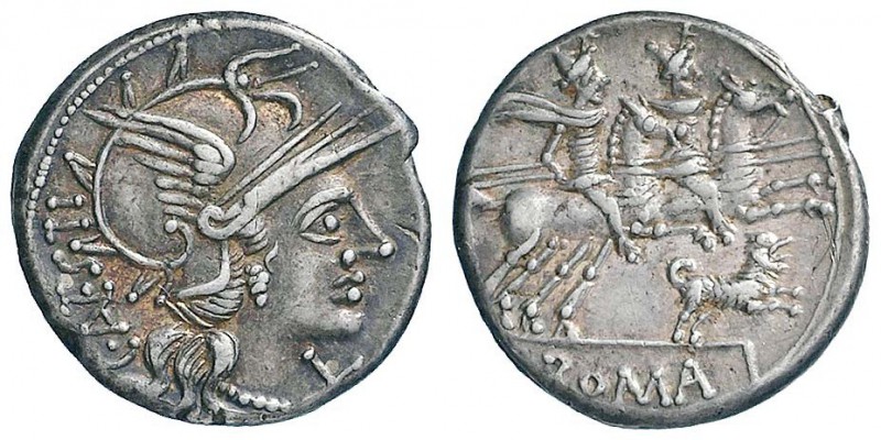 Antestia – C. Antestius Labeo - Denario (146 a.C.) R/ I Dioscuri a cavallo a d.,...