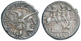 Antestia – C. Antestius Labeo - Denario (146 a.C.) R/ I Dioscuri a cavallo a d., sotto, un cane – B. 1; Cr. 219/1e AG (g 3,89) Minimo graffietto nel c...