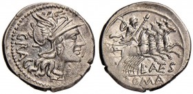 Antestia – L. Antestius Gragulus - Denario (136 a.C.) Testa di Roma a d. - R/ Giove su quadriga a d. – B. 9; Cr. 238/1 AG (g 3,93) 
qFDC