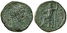 Marco Aurelio (160-180) Dupondio - Testa radiata a d. – R/ COS III, Giove seduto a s. – RIC 990 AE (g 12,17) Bell’esemplare 
BB+/SPL