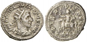 Filippo I (244-249) Antoniniano – Busto radiato a d. - R/ ADVENTVS AVGG, l’imperatore a cavallo a s. – RIC 81 AG (g 4,77)
BB+/BB