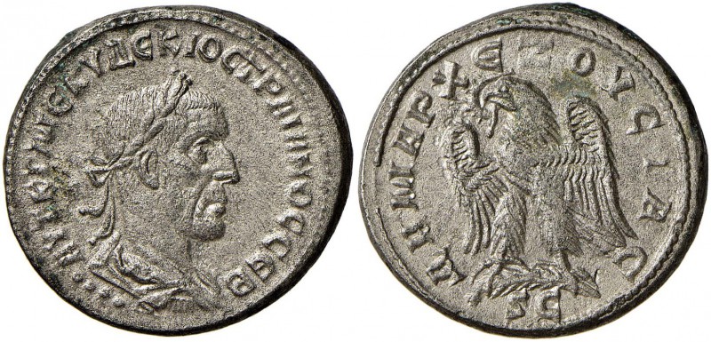 Traiano Decio (249-251) Tetradramma, Antiochia – Busto laureato a d. - R/ Aquila...
