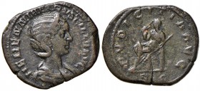 Erennia Etruscilla (moglie di Decio) Sesterzio – Busto diademato a d. - R/ La Pudicizia seduta a s. – RIC 136b AE (g 17,65) Ritoccata 
BB