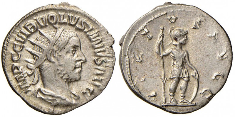 Volusiano (251-253) Antoniniano – Busto radiato a d. - R/ VIRTVS AVGG, la Virtù ...