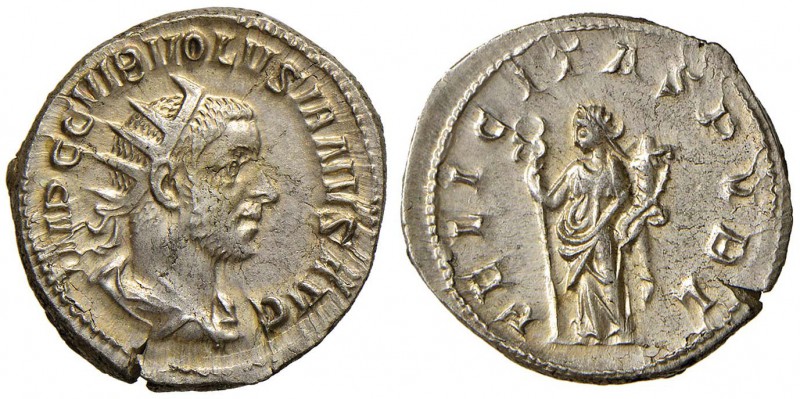 Volusiano (251-253) Antoniniano – Busto radiato a d. - R/ FELICITAS PVBL, la Fel...