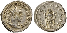 Volusiano (251-253) Antoniniano – Busto radiato a d. - R/ FELICITAS PVBL, la Felicità stante a s. – RIC 205 AG (g 5,20) Piccole screpolature al D/ ma ...