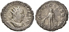 Valeriano (253-260) Antoniniano - Busto radiato a d. - R/ Apollo stante a s. - RIC 72 MI (g 2,66) Graffietti al D/
BB/BB+