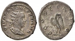 Valeriano II (figlio di Gallieno) Antoniniano - Busto radiato a d. – R/ Aquila stante a s. – RIC 8 MI (g 3,97) Striature al D/
BB/BB+