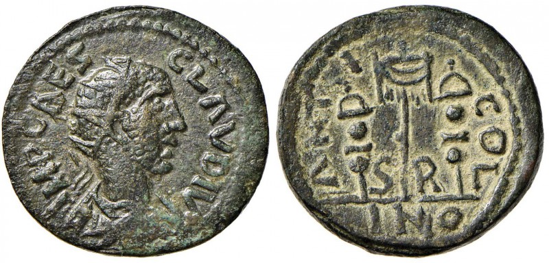 Claudio II (268-270) AE di Antiochia in Pisidia – Busto radiato a d. - R/ Insegn...