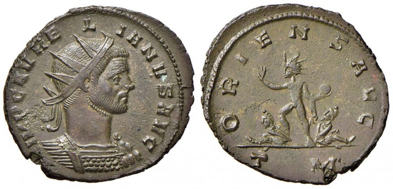 Aureliano (270-275) Antoniniano (Mediolanum) Busto radiato a d. - R/ Il Sole sta...