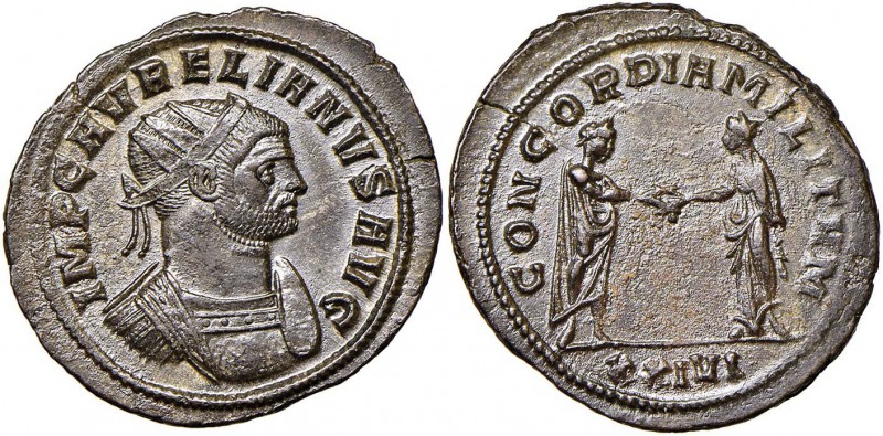 Aureliano (270-275) Antoniniano – Busto radiato a d. - R/ La Concordia e l’imper...