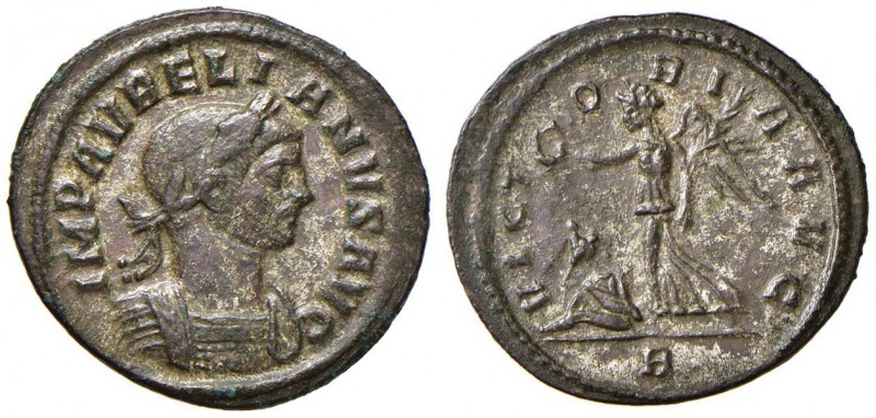 Aureliano (270-275) Denario – Busto laureato a d. - R/ La Vittoria andante a s. ...