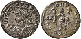 Probo (270-275) Antoniniano (Ticinum) Busto elmato a s. - R/ La Fedeltà stante a s. – RIC 481 AE (g 3,68)
SPL