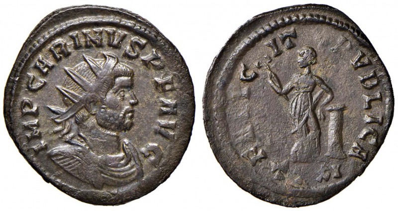 Carino (282-283) Antoniniano (Ticinum) Busto radiato a d. – R/ La Felicità stant...