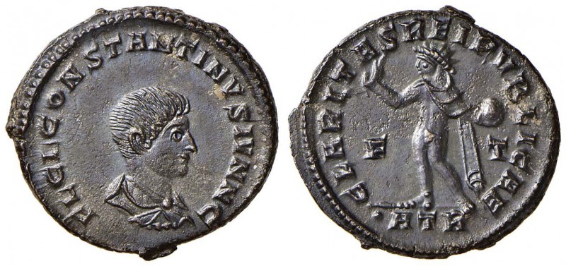 Costantino II (337-340) Follis (Treviri) Busto a d. - R/ CLARITAS REIPVBLICAE, i...
