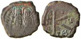 Giustino II (565-578) Mezzo follis (Thessalonica) Gli imperatori seduti di fronte - R/ Valore – Sear 366 AE (g 6,42)
BB