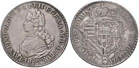 FIRENZE Pietro Leopoldo (1765-1790) Francescone 1768 – MIR 375/2 AG (g 27,22) RRR Campi del D/ leggermente lucidati
qBB/BB