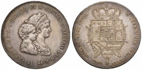 FIRENZE Carlo I di Borbone (1806-1807) Dena 1807 – MIR 423 AG (g 39,21) Graffietti al D/ 
BB/BB+