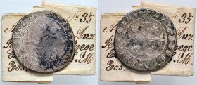 GENOVA Dogi Biennali (1528-1797) Mezzo scudo 1681 sigla S M – MIR 297/32 AG (g 18,19) Con cartellino di vecchia raccolta. Graffi e macchie
MB