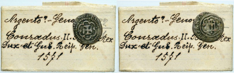 GENOVA Dogi Biennali (1528-1797) Soldino 15 (?) – MIR 250 AG (g 0,89) Con cartel...