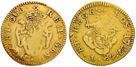 GENOVA Dogi biennali (1528-1797) 24 Lire 1792 – MIR 278/1 AU (g 6,14) RR Forse da montatura, depositi nerastri 
MB+