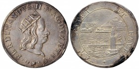 LIVORNO Ferdinando II (1621-1670) Tollero 165 ? – MIR 59 AG (g 27,00) RR Ossidazioni al margine del R/
BB+