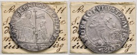 VENEZIA Nicolò da Ponte (1578-1585) Mezzo giustina da 80 soldi – Pa. 5 AG (g 15,30) Porosità diffuse, forse da montatura
BB