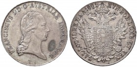 VENEZIA Francesco I (1815-1835) Tallero 1821 – Gig. 108 AG (g 28,05) Macchia nel campo del D/ 
BB+/qSPL
