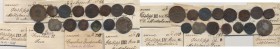 Lotto di 15 monete come da foto, quasi tutte di Milano, con cartellini di vecchia raccolta
D-MB