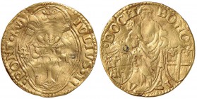 Giulio II (1503-1513) Bologna – Ducato – Munt. 84 AU (g 3,35) Pesanti ondulazioni del tondello
BB