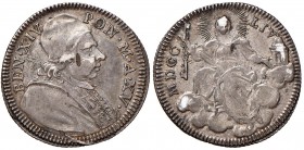 Benedetto XIV (1740-1758) Quinto di scudo 1754 A. XV – Munt. 51b AG (g 5,22) Mancanza di metallo sulla guancia al D/
BB/BB+