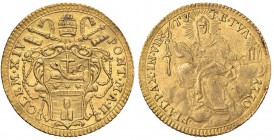 Clemente XIV (1769-1774) Zecchino 1770 A. II – Munt. 1a AU (g 3,42) Ondulazione da piegatura comunque non deturpante
SPL