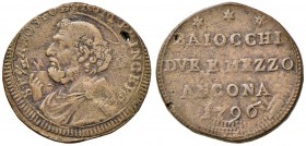 Pio VI (1775-1799) Ancona Sampietrino 1796 – Munt. 144 CU (g 14,42) Mancanze di metallo
BB