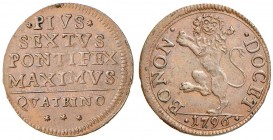 Pio VI (1774-1799) Bologna Quattrino 1796 – Munt. 1301a CU (g 2,22) Un bellissimo esemplare
SPL+