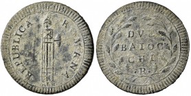 Repubblica romana (1798-1799) 2 Baiocchi – cfr. Bruni 11 CU (g 17,28) Depositi
qBB