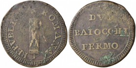 Repubblica romana (1798-1799) Fermo 2 Baiocchi – Bruni 18 CU (g 18,58) 
BB