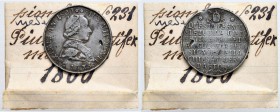 Pio VII (1800-1821) Medaglia 1800 – MB (g 2,70 – Ø 24 mm) Con cartellino di vecchia raccolta, foro passante al centro, graffietti
BB