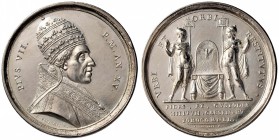Pio VII (1800-1823) Medaglia A. XV – Opus: Pasinati – Bart. p. 232 (che non la indica come l’annuale) AG (g 27,05) Minimo colpetto al bordo 
SPL+...